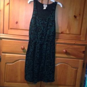 Black and green printed dress